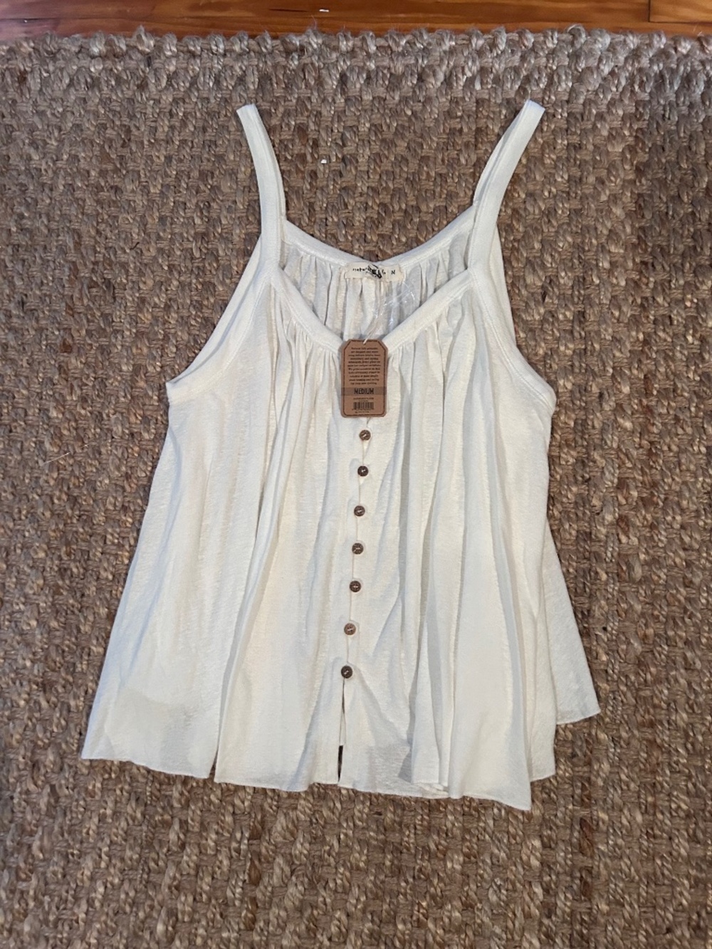 Natural Life Tank Top Flowy Off-white - Medium NWT